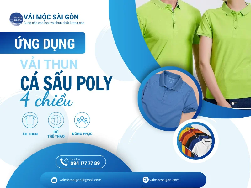 VẢI THUN CÁ SẤU POLY 4 CHIỀU TẠI VẢI MỘC SÀI GÒN